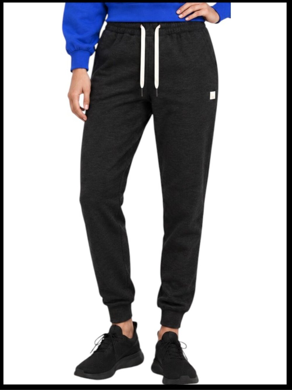 Vuori Performance Joggers Black Heather Long DreamKnit Mid Rise Tall L